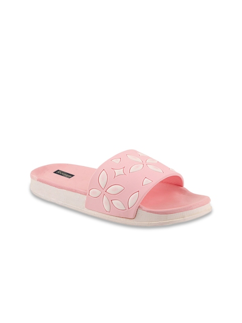 

Shoetopia Girls Pink & White Self Design Sliders