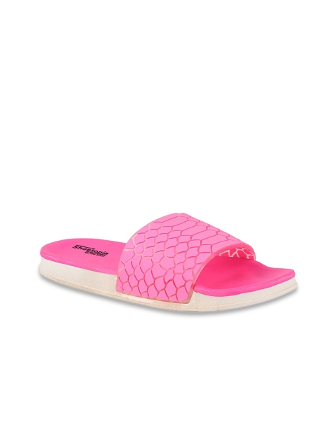 

Shoetopia Girls Pink Self Design Sliders