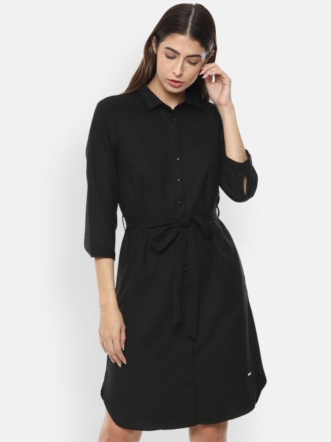 

Van Heusen Woman Women Black Solid Shirt Dress