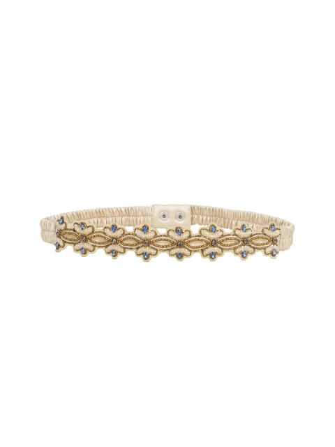 

Diwaah Women Beige & Golden Embellished Stretchable Belt