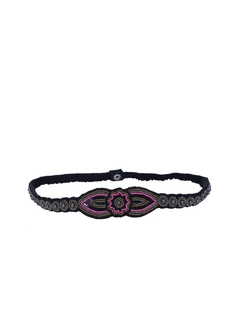 

Diwaah Women Black & Pink Embellished Belt