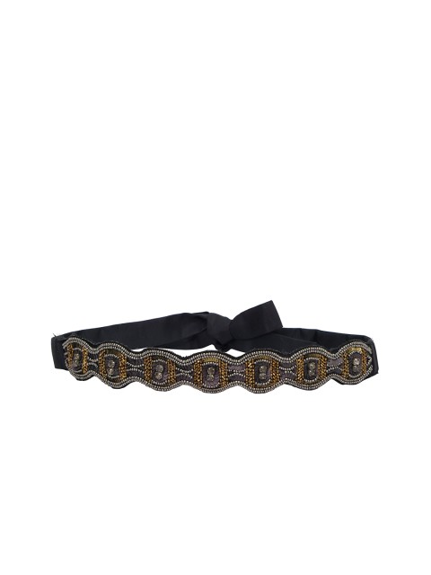 

Diwaah Women Black & Bronze-Toned Embellished Belt