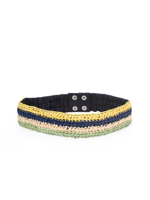 

Diwaah Women Yellow & Navy Blue Woven Design Belt