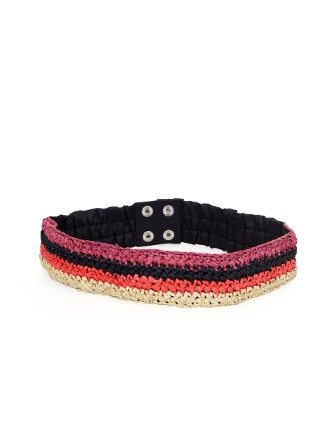 

Diwaah Women Black & Pink Braided Belt