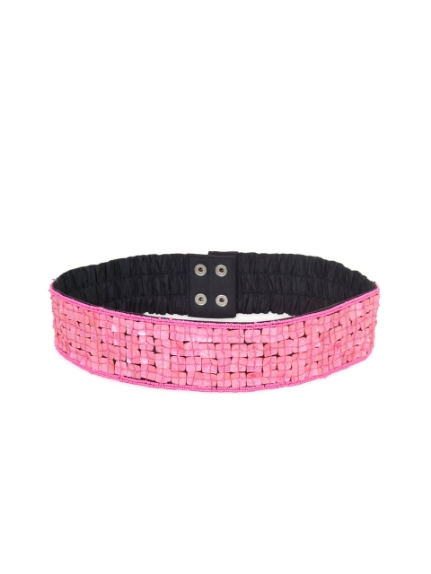 

Diwaah Women Pink & Black Embellished Belt