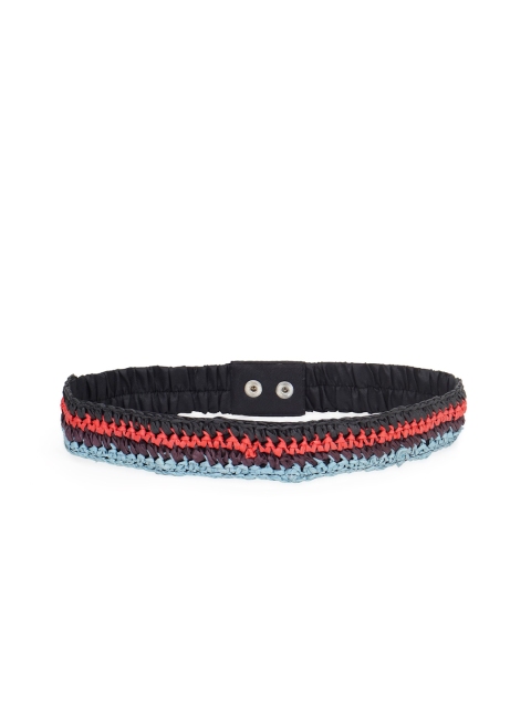 

Diwaah Women Black & Red Braided Belt