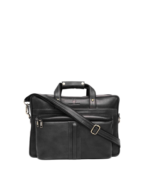 

WildHorn Men Black Textured Laptop Bag