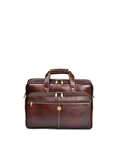 

WildHorn Men Maroon Solid Genuine Leather Laptop Bag