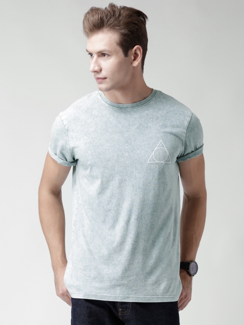 

New Look Grey Acid Wash Printed T-shirt