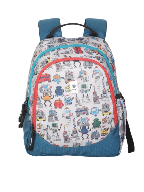 

Zwart Unisex Turquoise Blue & White Graphic Backpacks