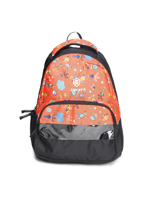 

Zwart Unisex Orange & Black Graphic Backpacks