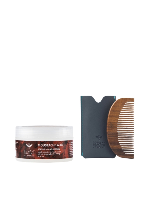 

Bombay Shaving Company Men Set of Moustache Wax & Pocket-Sized Beard Comb, Rust