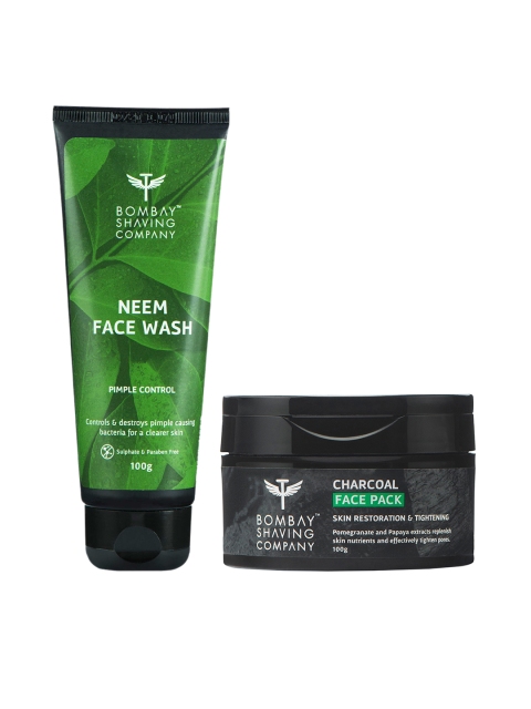 

Bombay Shaving Company Set of Neem Face Wash & Charcoal Face Pack, Black
