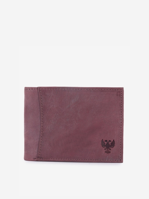 

LEISURES Men Purple Solid Leather Two Fold Wallet