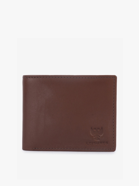 

LEISURES Men Brown Solid Two Fold Wallet