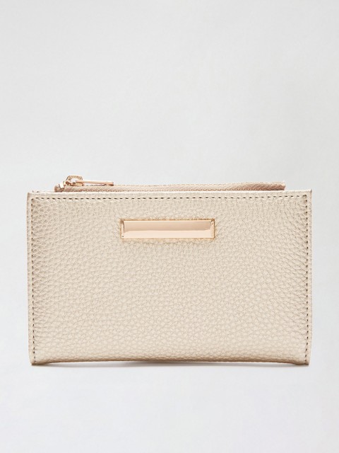 

DOROTHY PERKINS Women Muted Gold-Toned Solid Two Fold Wallet