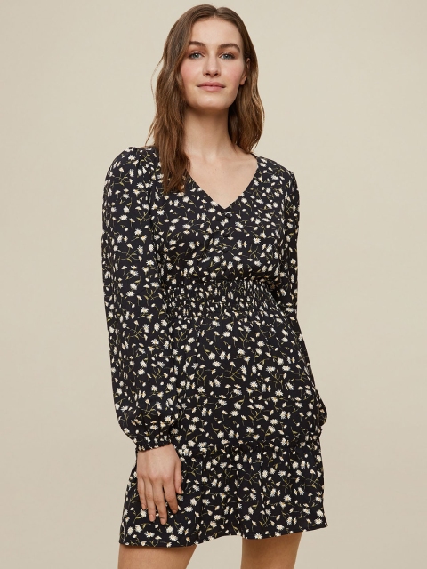 

DOROTHY PERKINS Women Black Printed A-Line Dress