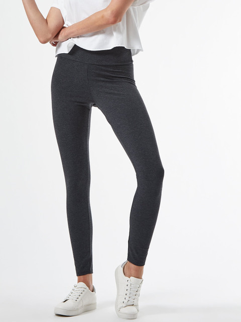 

DOROTHY PERKINS Women Charcoal Grey Solid High-Rise Leggings