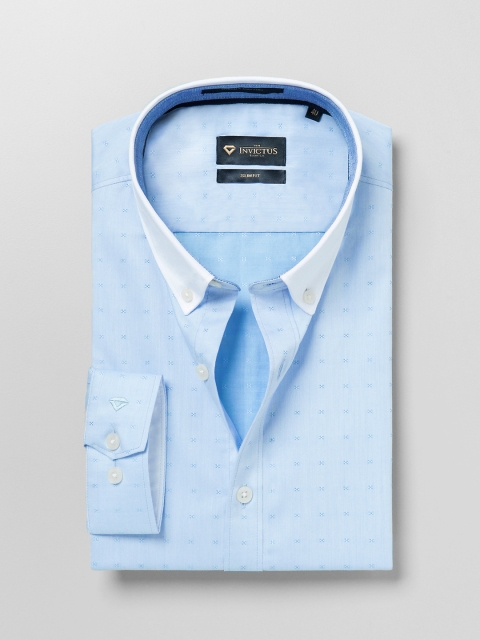 

INVICTUS Blue Slim Fit Semiformal Shirt