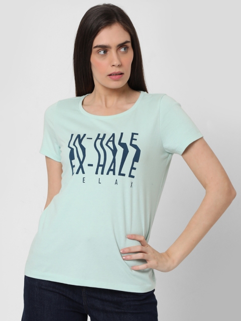 

Vero Moda Women Blue & Teal Printed T-shirt