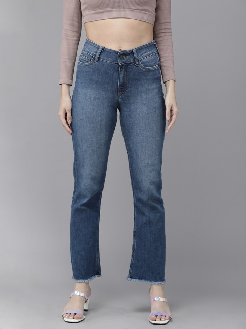 

Vero Moda Women Blue Bootcut Heavy Fade Stretchable Jeans