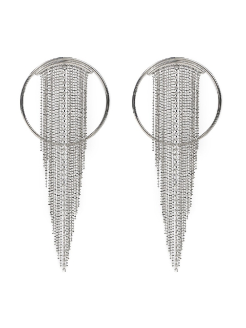 

FOREVER 21 Silver-Toned Circular Drop Earrings