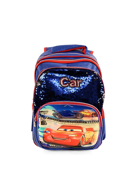 

Disney Kids Blue & Red Cars Printed Embellished School Backpacks