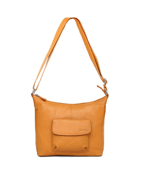 

WildHorn Yellow Solid Genuine Leather Hobo Bag