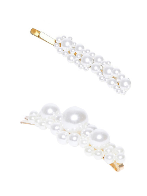 

OOMPH White Set of 2 Pearl Beaded Bobby Pins