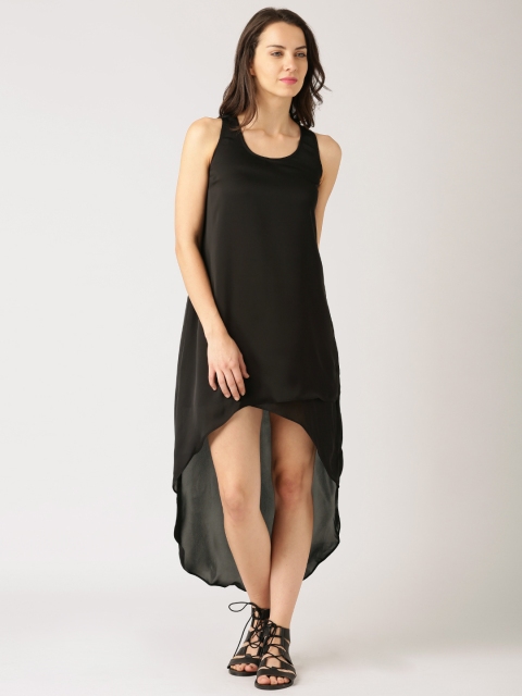 DressBerry Women Black Solid High-Low Maxi Dress available at myntra for Rs.449