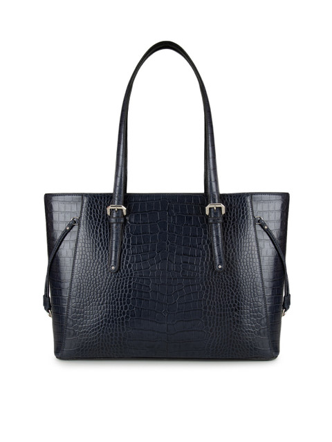 

Da Milano Navy Blue Crocodile Print Shoulder Bag