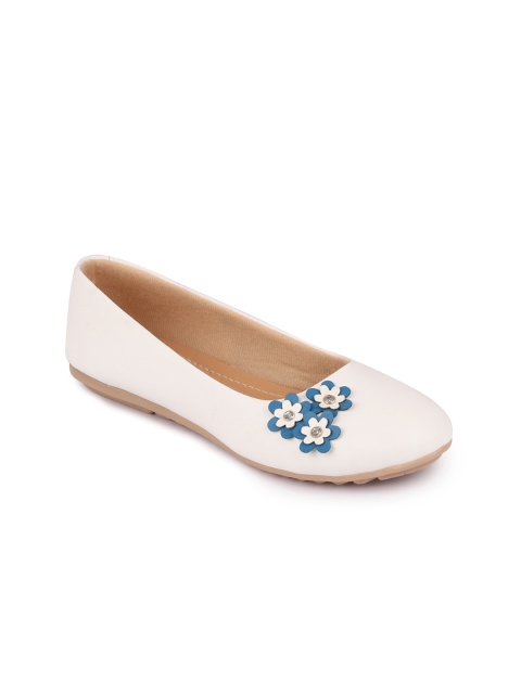 

FAUSTO Women White Embellished Ballerinas