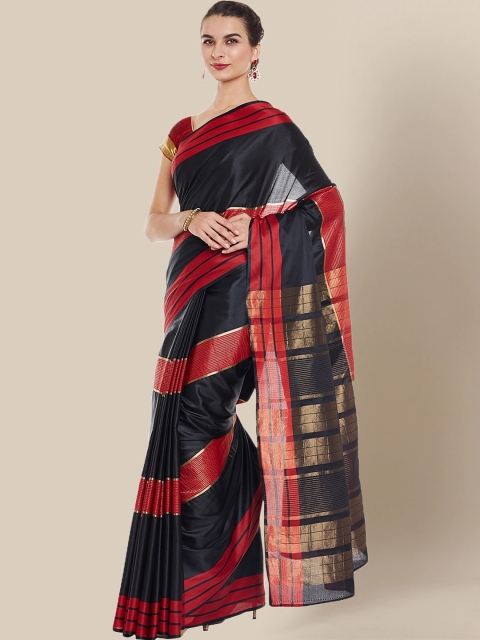 

Chhabra 555 Black Striped Art Silk Saree