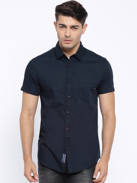 

Freehand Navy Slim Fit Casual Shirt, Navy blue