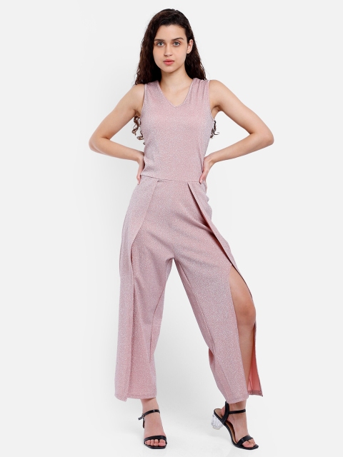 

Yaadleen Women Pink Solid Basic Jumpsuit
