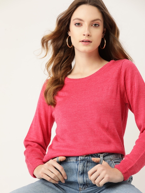 

DressBerry Women Pink Solid Pullover