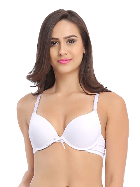 

Clovia White Plunge Push-Up Bra BR0604P18