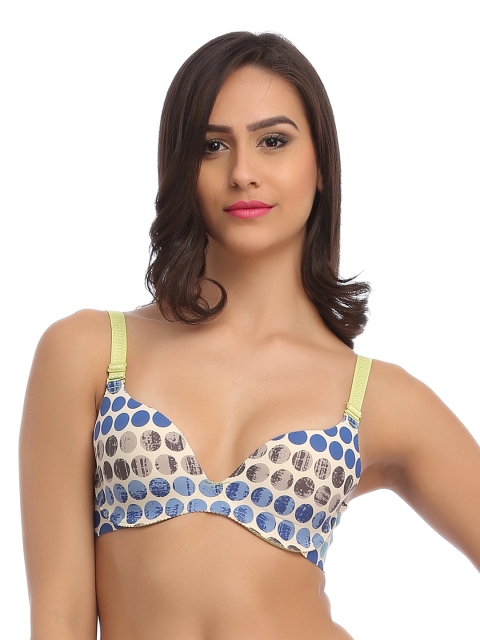 

Clovia Beige Polka Dot Print Plunge Bra BR0614A24