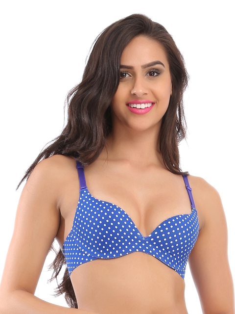 

Clovia Blue Polka Dot Print Plunge Bra BR0614P08