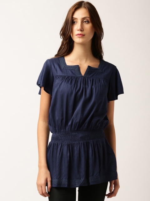 

DressBerry Women Navy Solid Top, Navy blue