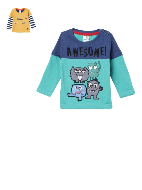 

max Pack of 2 Boys Multicoloured Printed Round Neck T-shirt, Multi