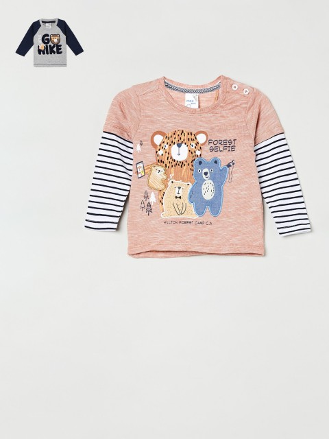 

max Pack of 2 Boys Multicoloured Printed Round Neck T-shirt, Multi
