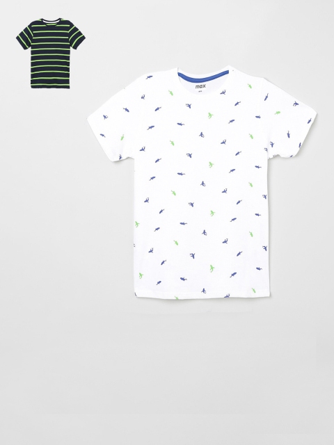 

max Pack of 2 Boys Multicoloured Printed Round Neck T-shirt, Multi