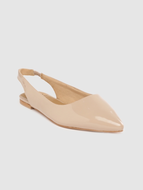 

Carlton London Women Nude-Coloured Glossy Finish Solid Flats
