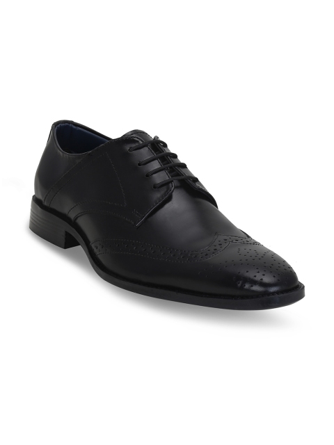 

Get Glamr Men Black Solid Leather Formal Brogues