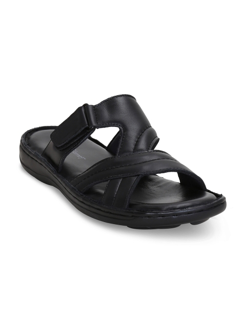 

Get Glamr Men Black Leather Comfort Sandals