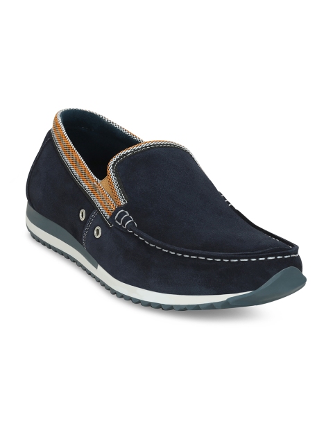 

Get Glamr Men Navy Blue Colourblocked Casual Loafers Shoes