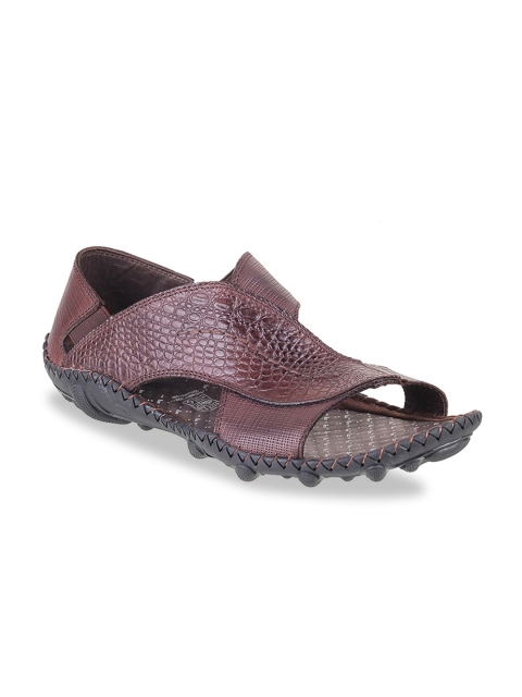 

DAVINCHI Men Brown Leather Comfort Sandals