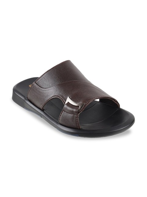 

DAVINCHI Men Coffee Brown Leather Comfort Sandals