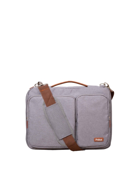 

PROBUS Unisex Grey & Brown Textured Laptop Sleeve